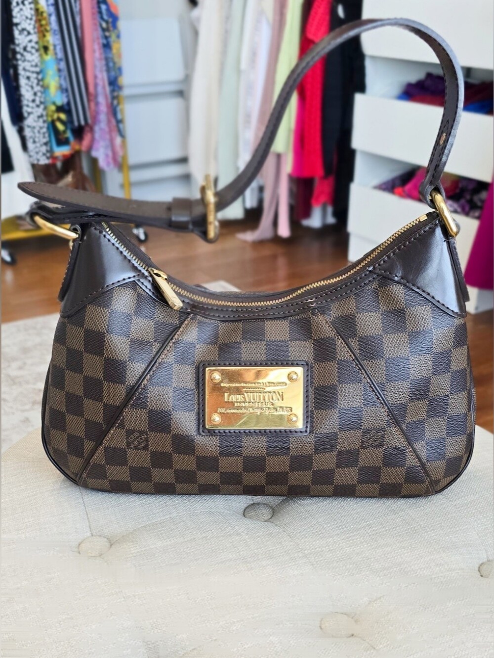 Louis Vuitton Brown Damier Ebene Canvas Croissant Shoulder Bag
